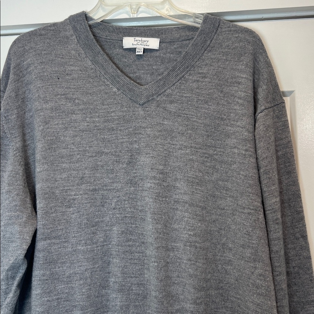 Turnbury Charcoal V-Neck Sweater size 3XT. - Picture 3 of 9